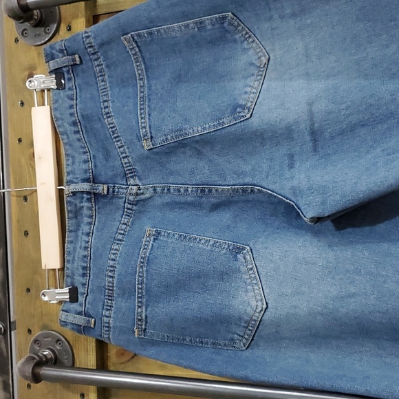 MENS MANFINITY DIAGONAL BUTTON FLY DENIM JEANS  Y2K BAGGY HIP HOP SIZE SMALL 36 - Picture 6 of 9